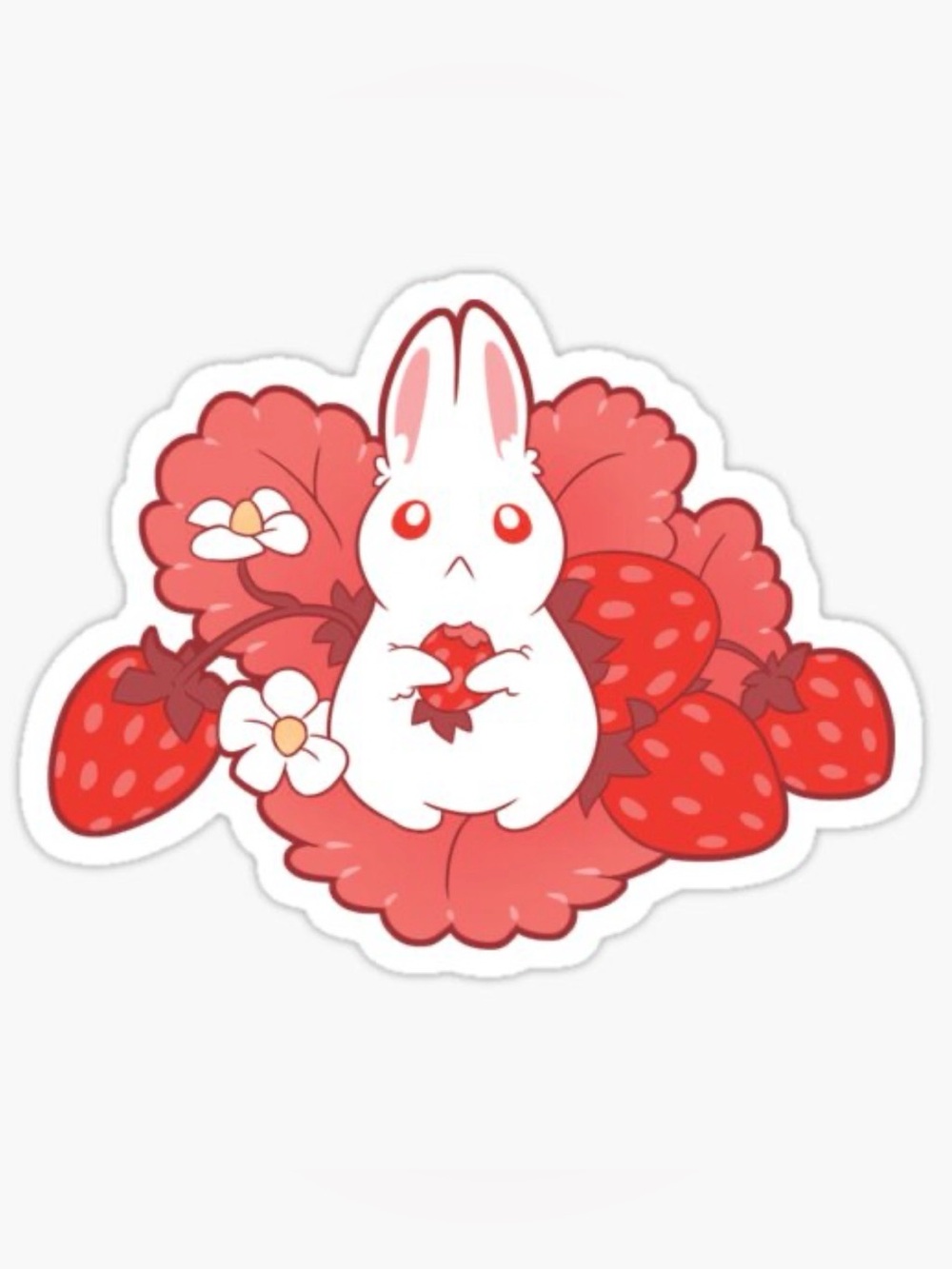 Strawbunny Delight" Sticker